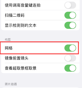 昭阳苹果手机维修网点分享iPhone如何开启九宫格构图功能