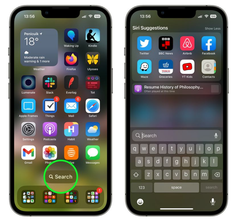 昭阳苹果手机维修分享升级到 iOS 16 后，如何删除主屏幕上的搜索按钮 