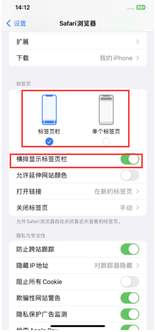 昭阳苹果手机维修分享Safari浏览器如何切换标签栏位置 